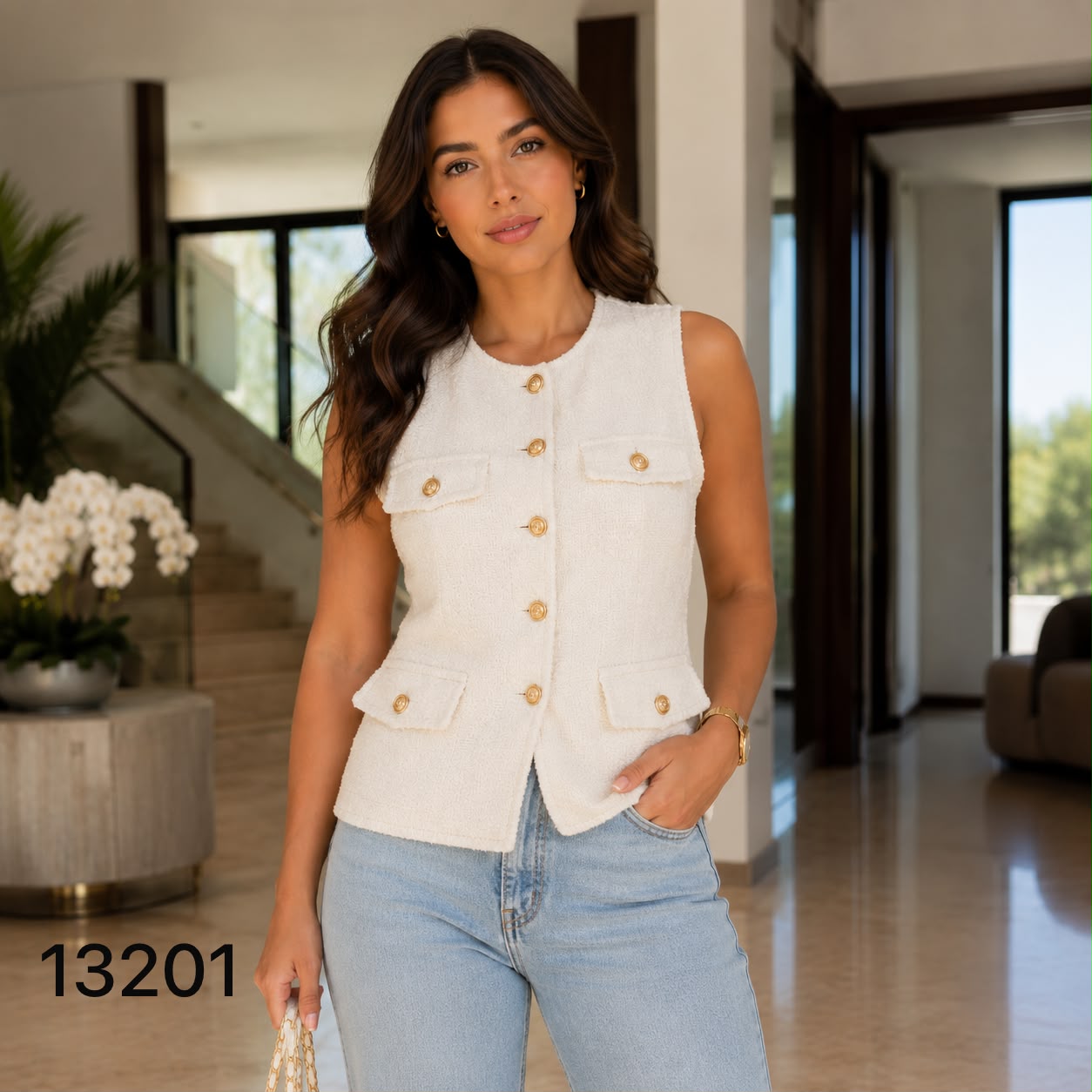 CHALECO LUXURY CON BOTONES DORADOS