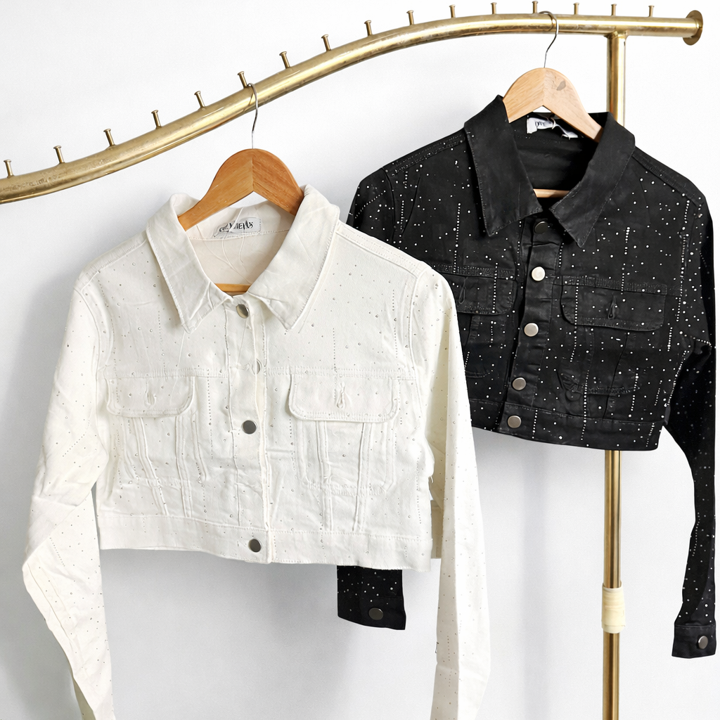 Chaqueta de jean con brillos