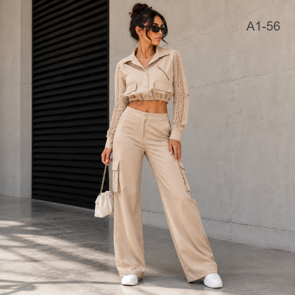SET CON PANTALON Y CHAQUETA TIPO CARGO