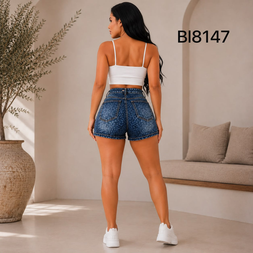 SHORT DE JEAN ESTAMPADO PUNTOS