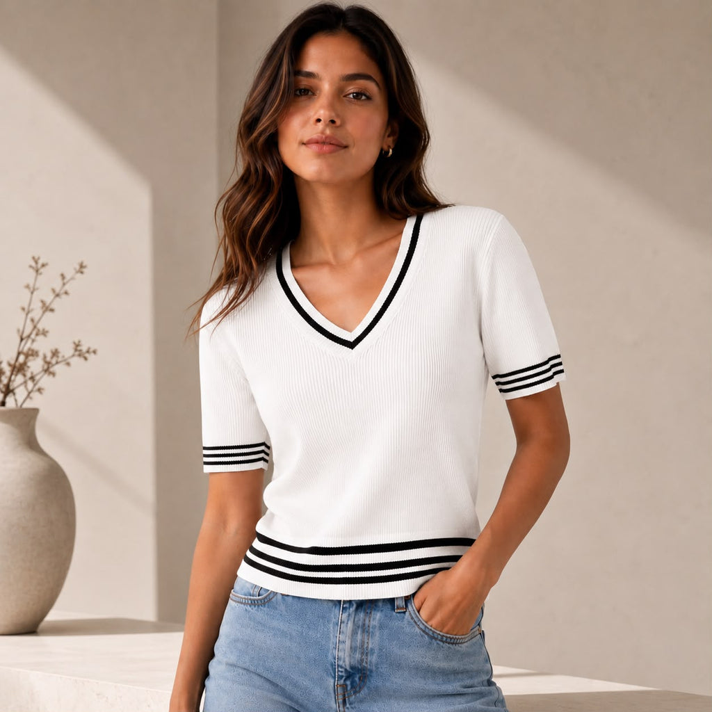 BLUSA EN HILO ESCOTE V