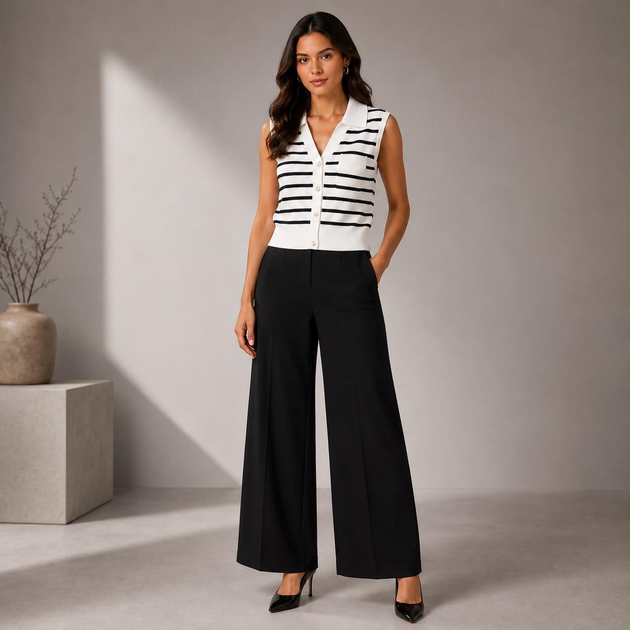 CONJUNTO EN HILO TIPO POLO DE LINEAS
