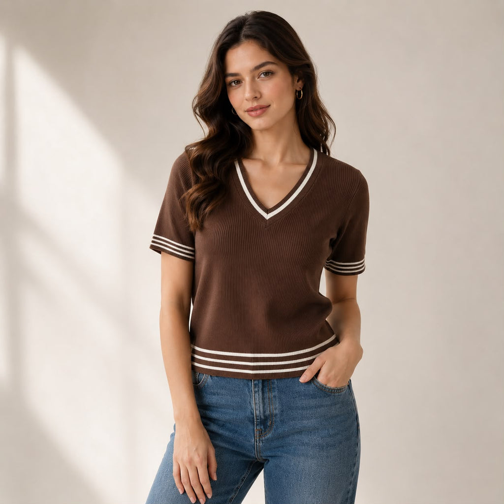 BLUSA EN HILO ESCOTE V