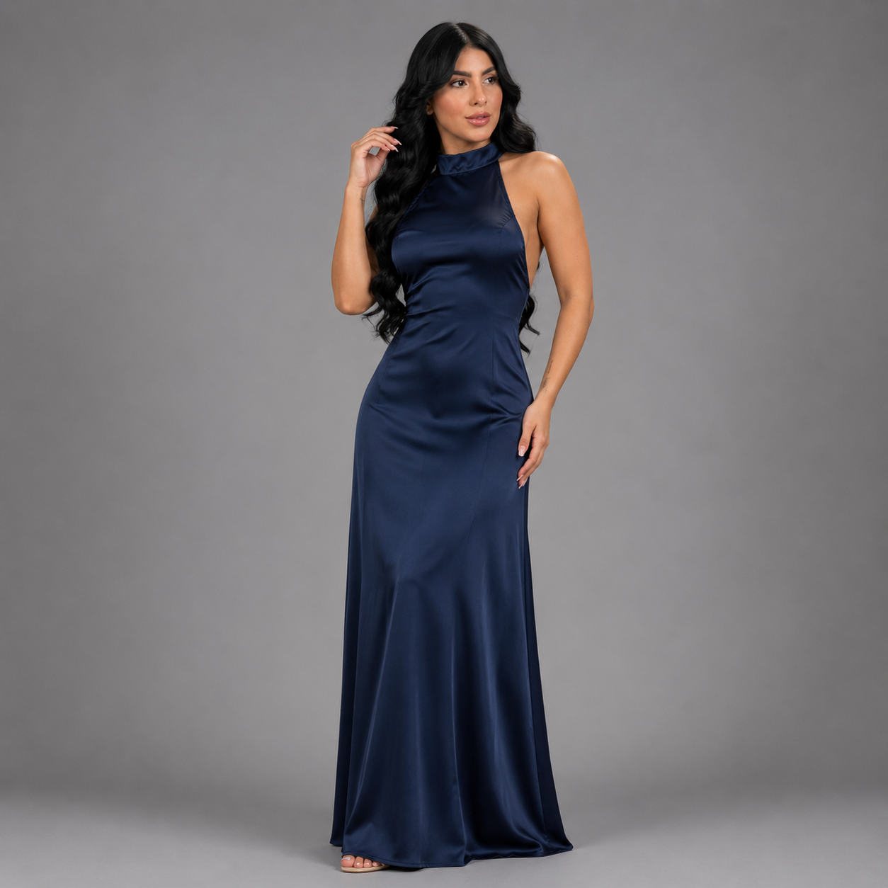 VESTIDO LARGO SATINADO