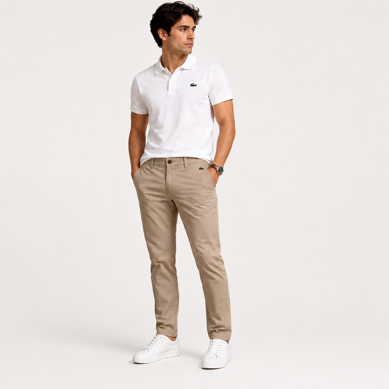 PANTALON DRIL CABALLERO LACOSTE