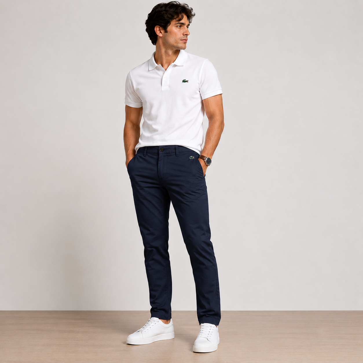 PANTALON DRIL CABALLERO LACOSTE