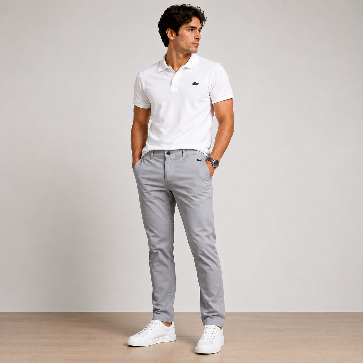PANTALON DRIL CABALLERO LACOSTE