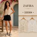 CHALECO CROCHET CON DECORACION FRONTAL ZAFIRA