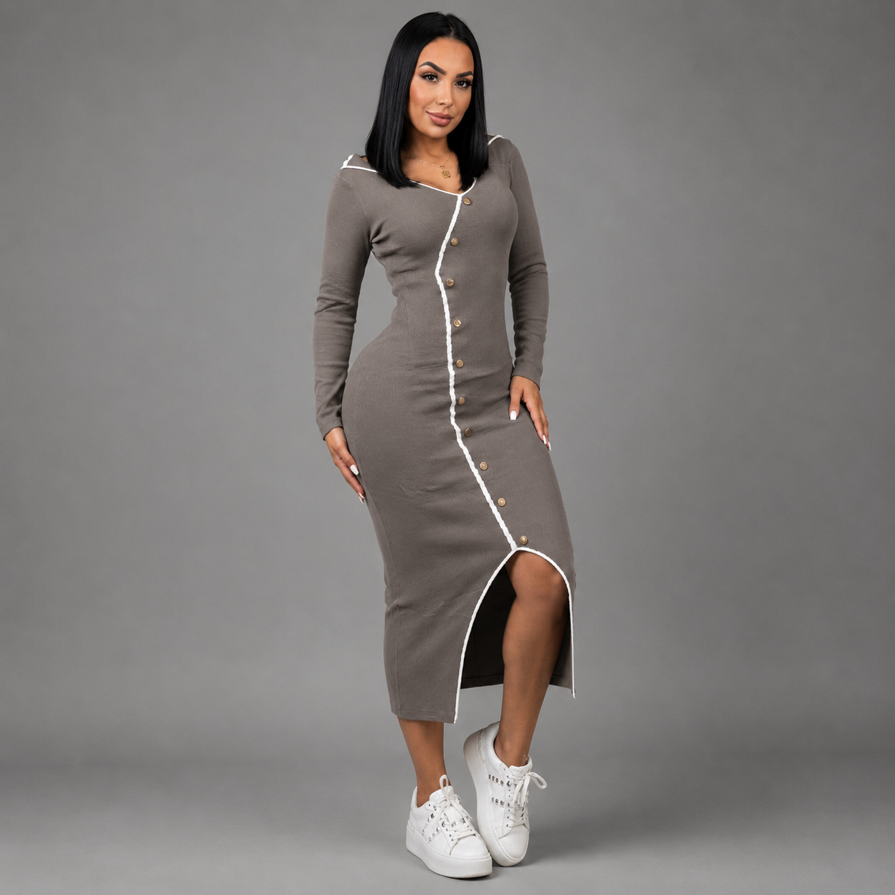 VESTIDO EN HILO CON BOTONES