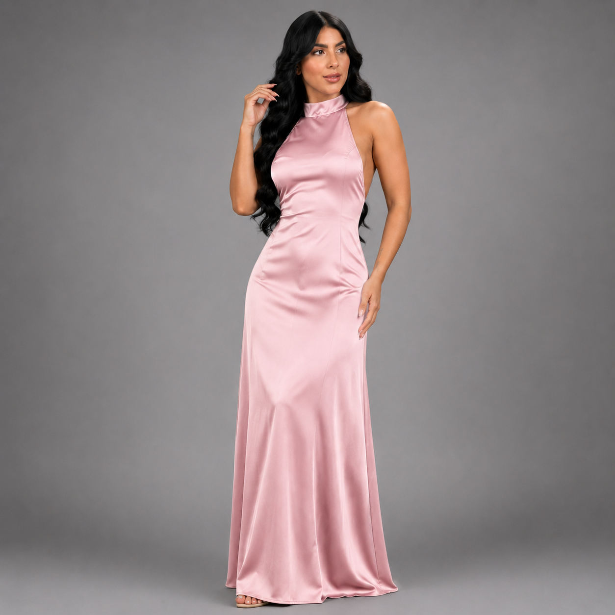 VESTIDO LARGO SATINADO