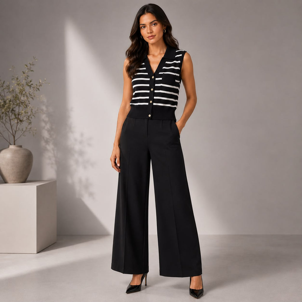CONJUNTO EN HILO TIPO POLO DE LINEAS