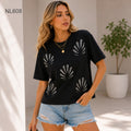 CAMISETA DISEÑO CONCHA CON PERLAS