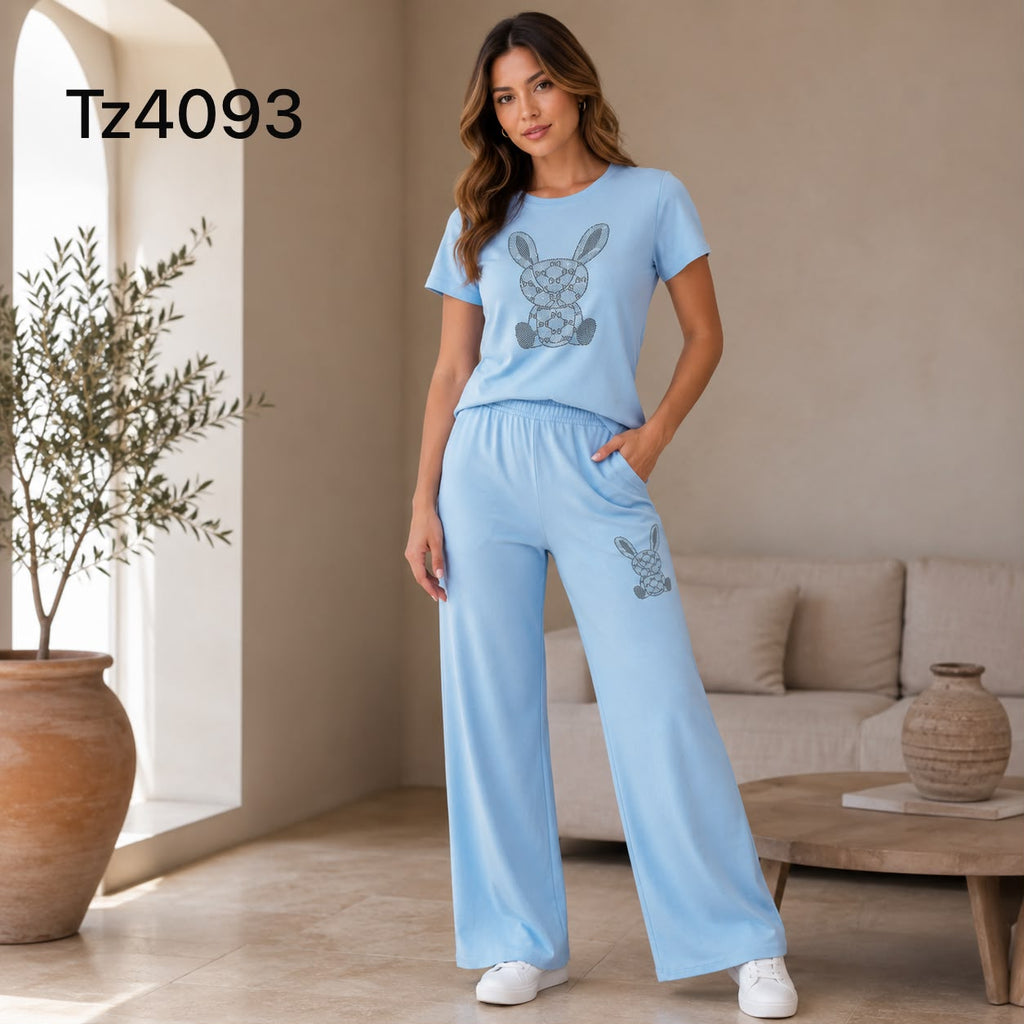 CONJUNTO DE DOS PIEZAS CONEJO BRILLOS