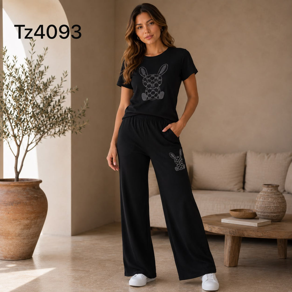 CONJUNTO DE DOS PIEZAS CONEJO BRILLOS