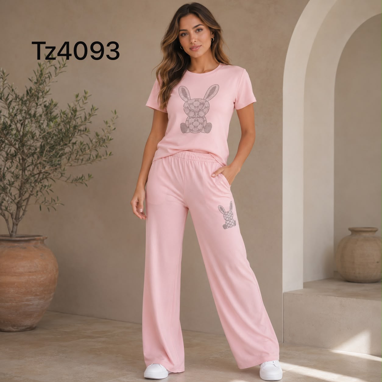 CONJUNTO DE DOS PIEZAS CONEJO BRILLOS