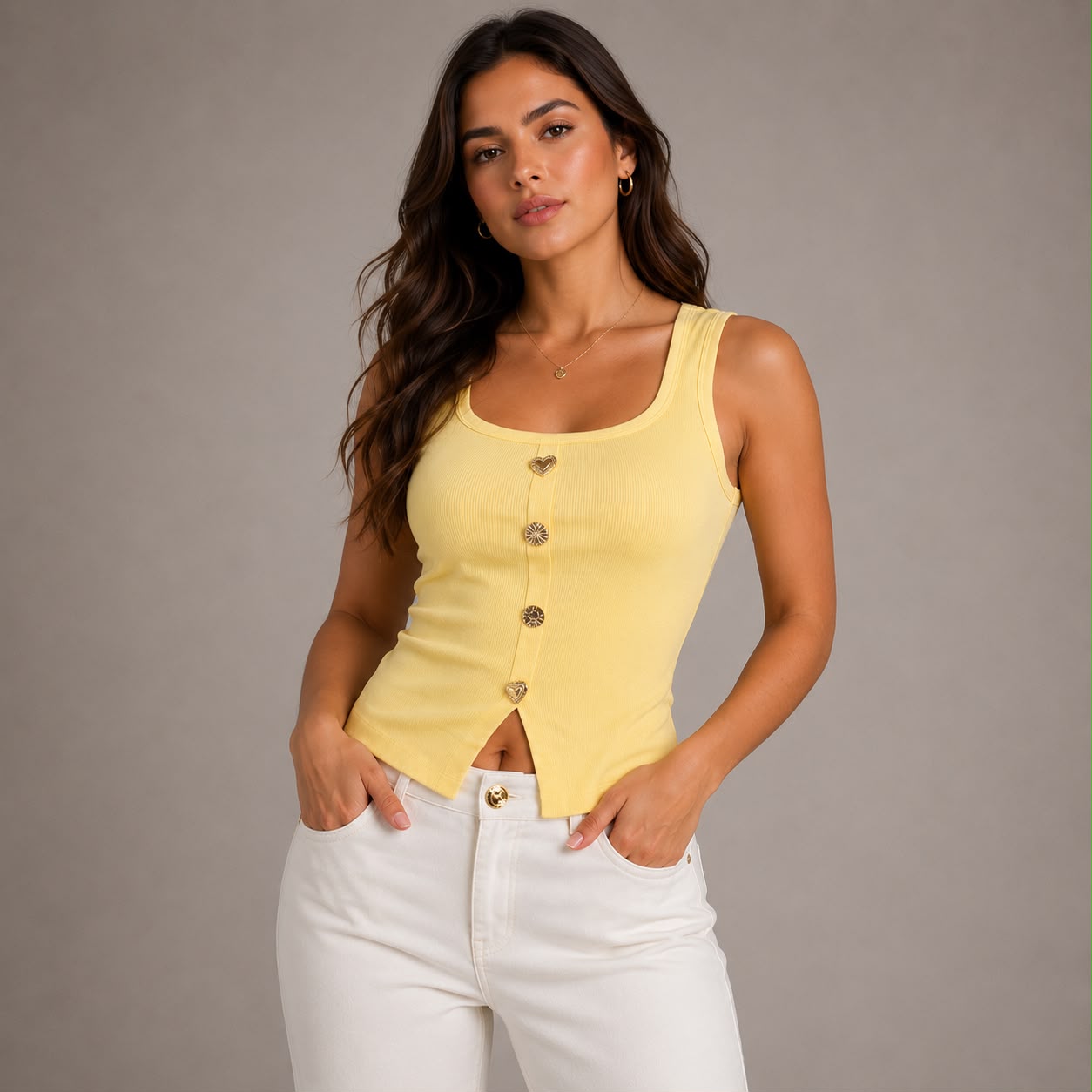 TOP CON CORAZON DORADO METALICO