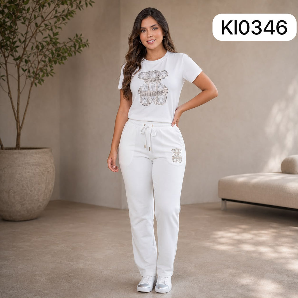 CONJUNTO DISEÑO DE OSO CON BRILLOS