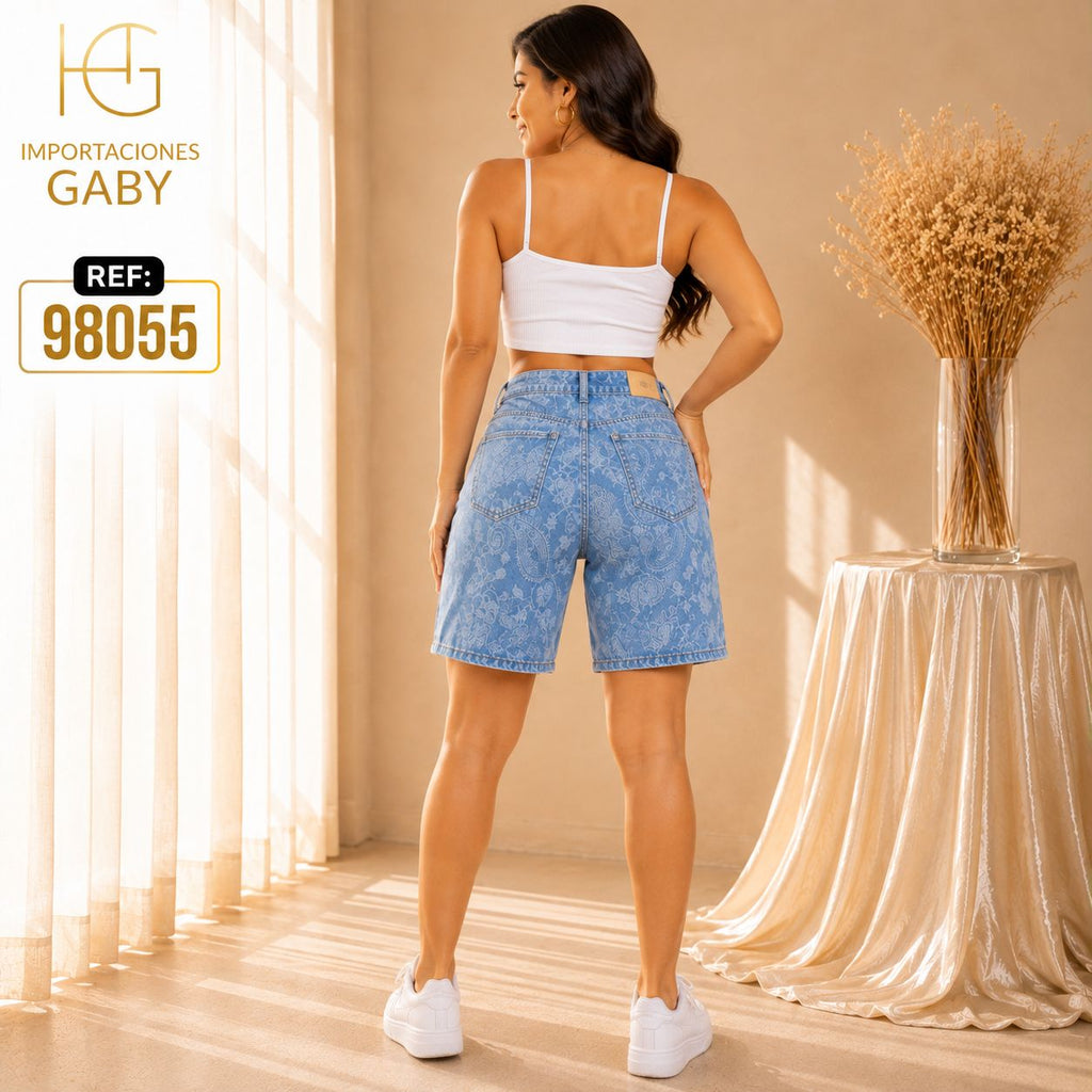 BERMUDA JEAN ESTAMPADA