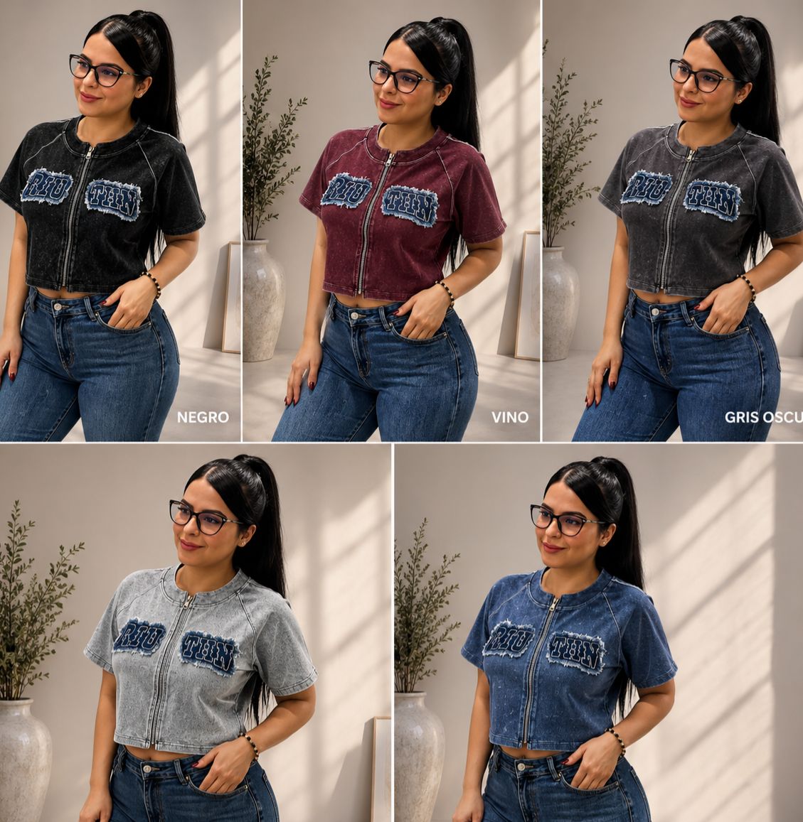 Blusa en detalles de Jean