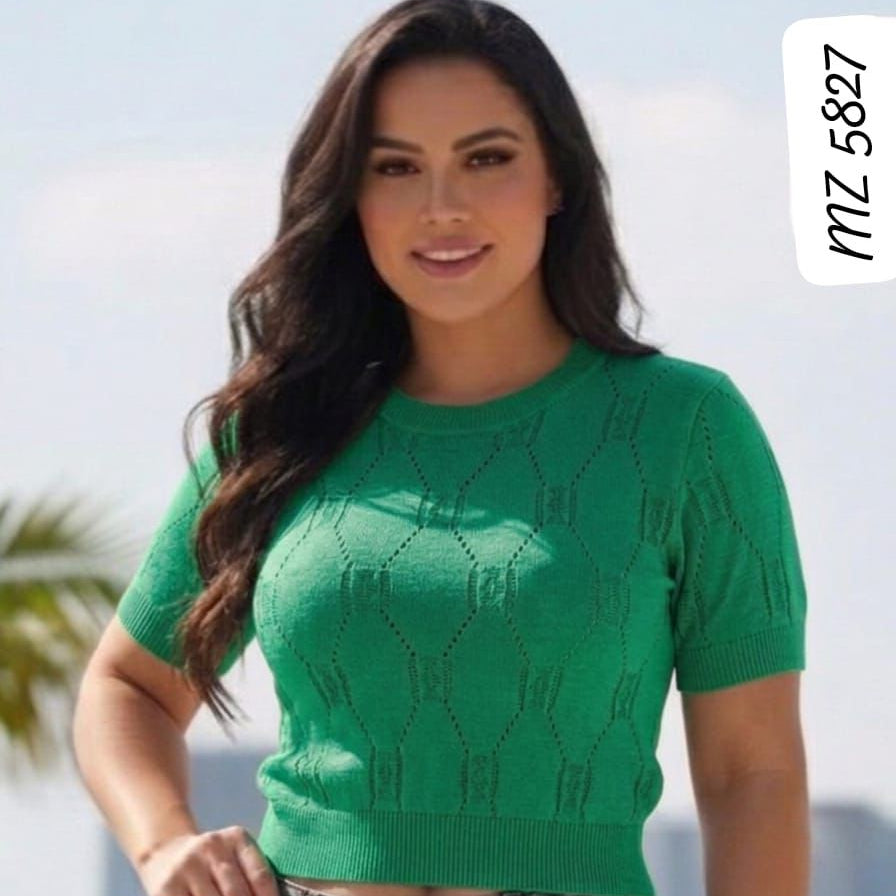 Blusa en hilo agujeros rombo