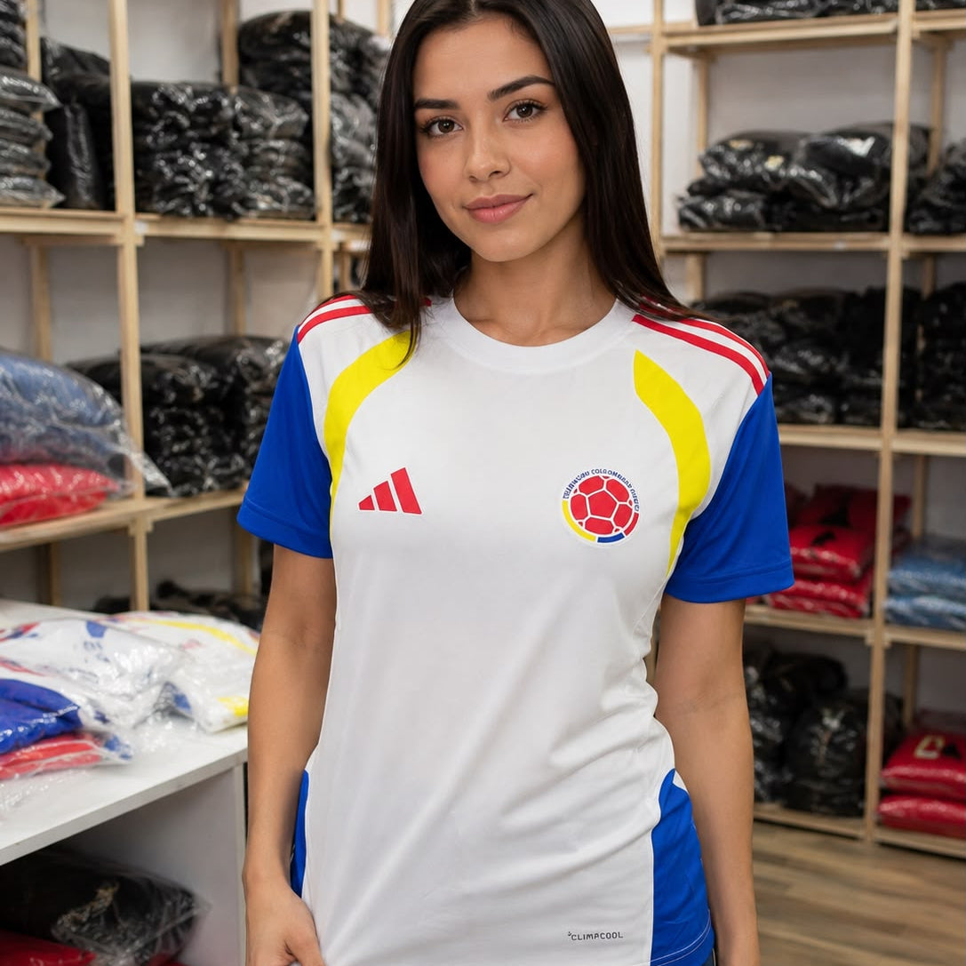CAMISA DE COLOMBIA BLANCA DAMA