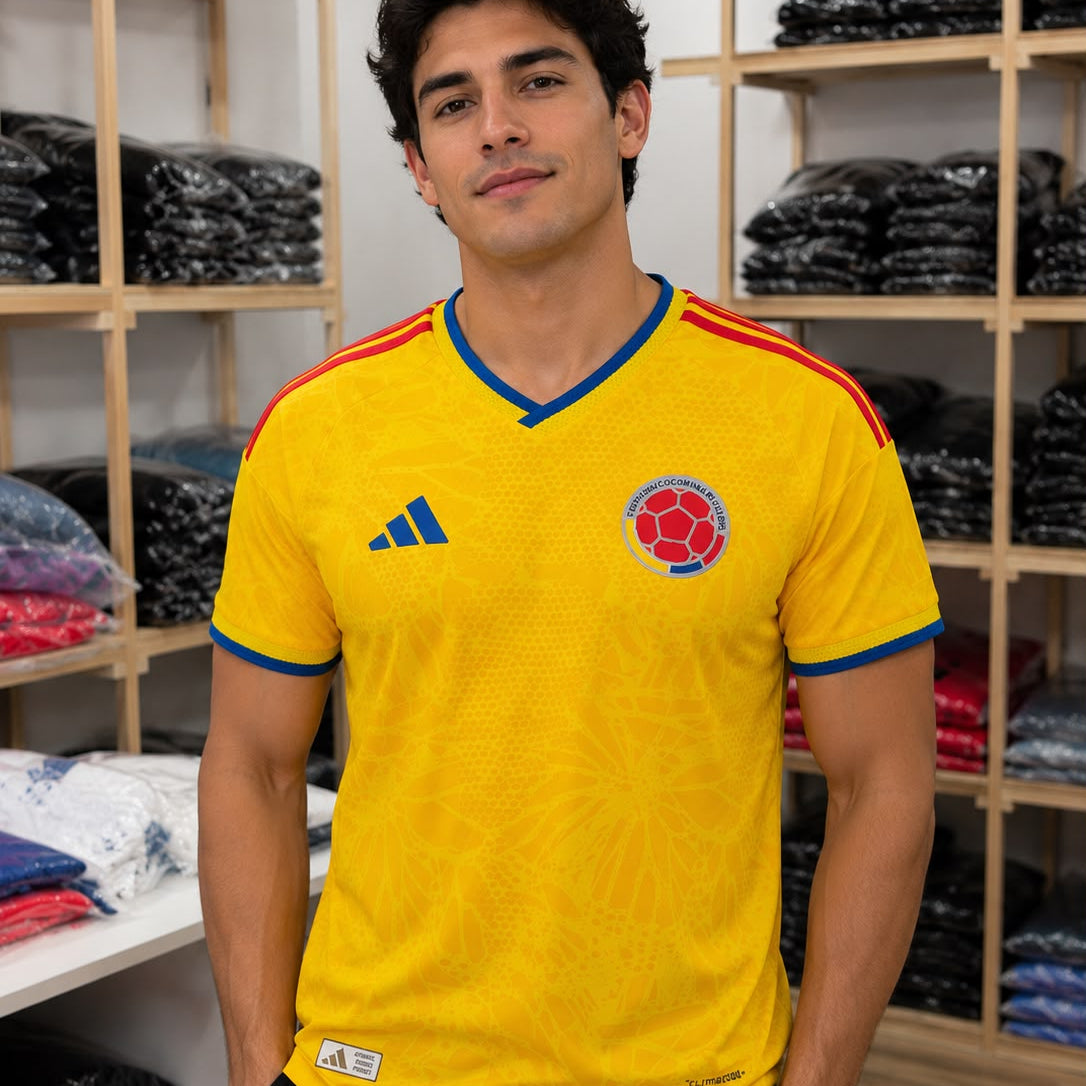 CAMISA DE COLOMBIA AMARILLA CABALLERO