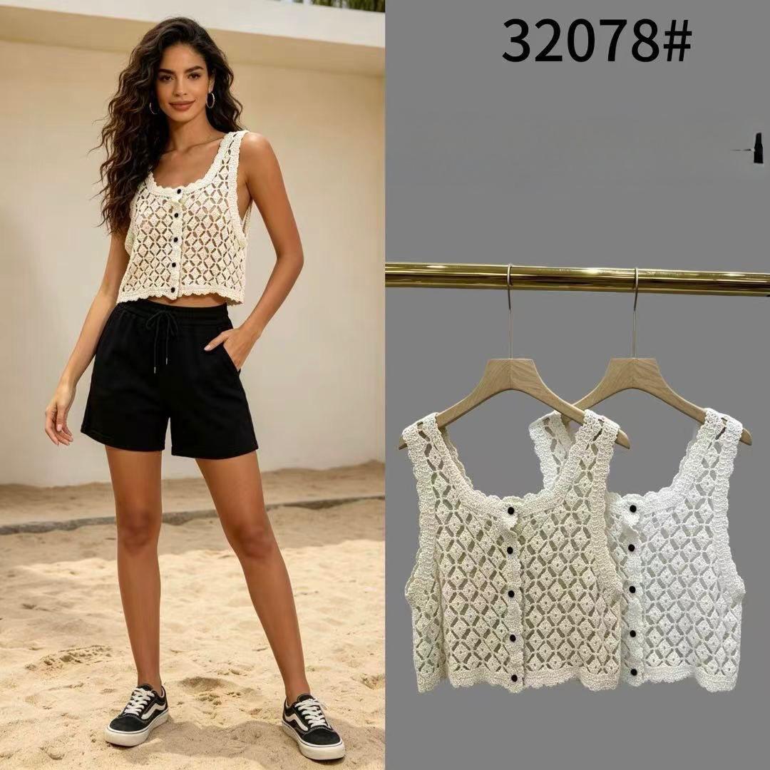 BLUSA EN CROCHET CON BOTONES MARGARITA
