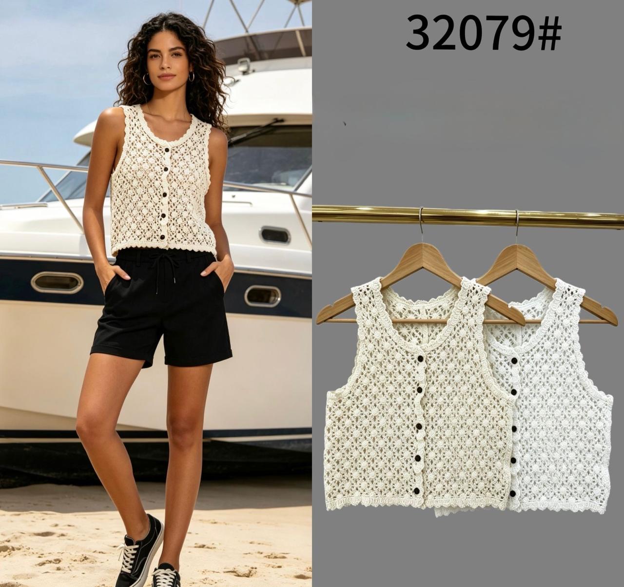 BLUSA EN CROCHET CON BOTONES MAREA