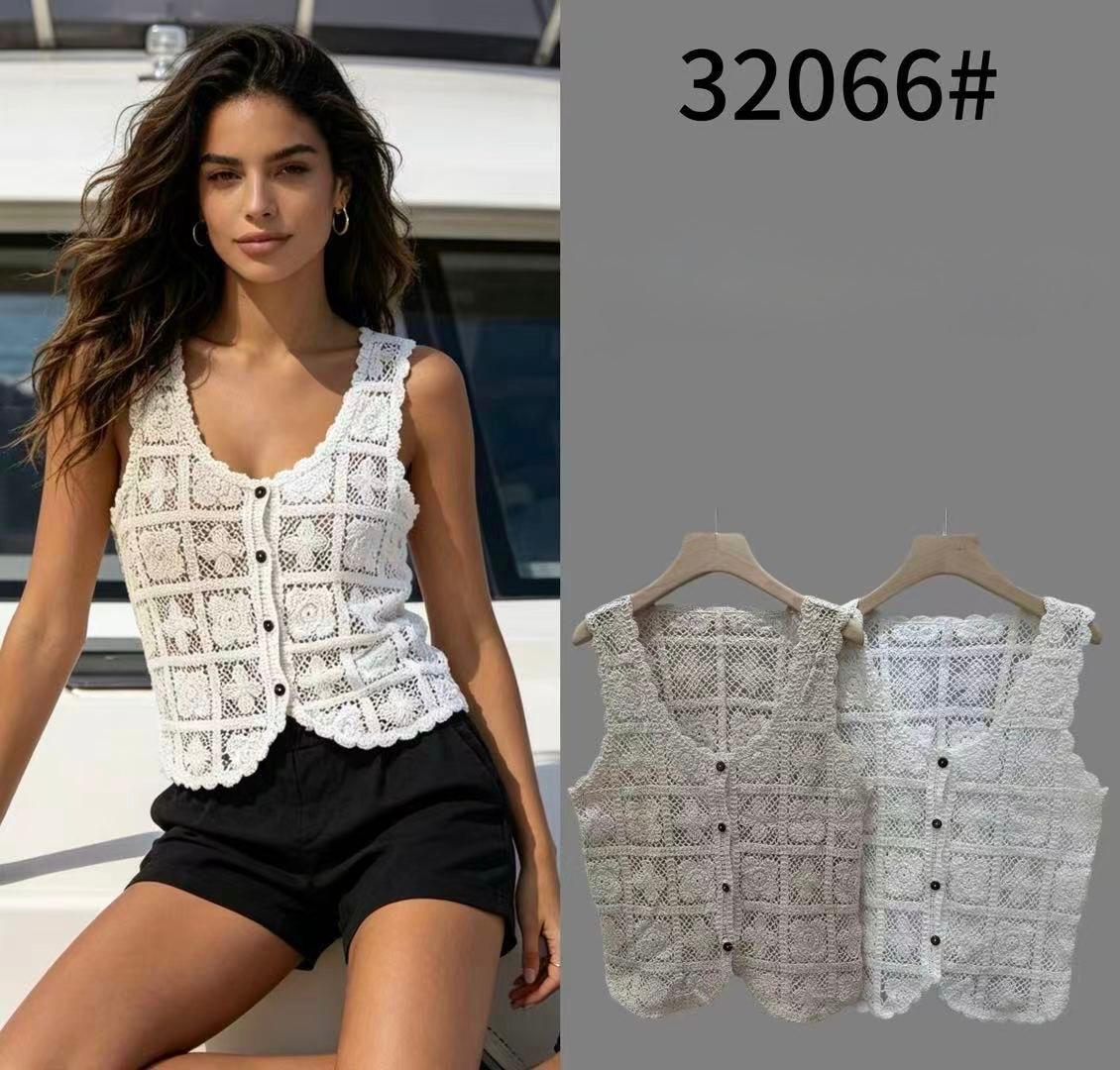 BLUSA CHALECO EN CROCHET ROSA