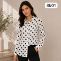 CAMISA ELEGANTE DE PUNTOS CON CUELLO CLÁSICO